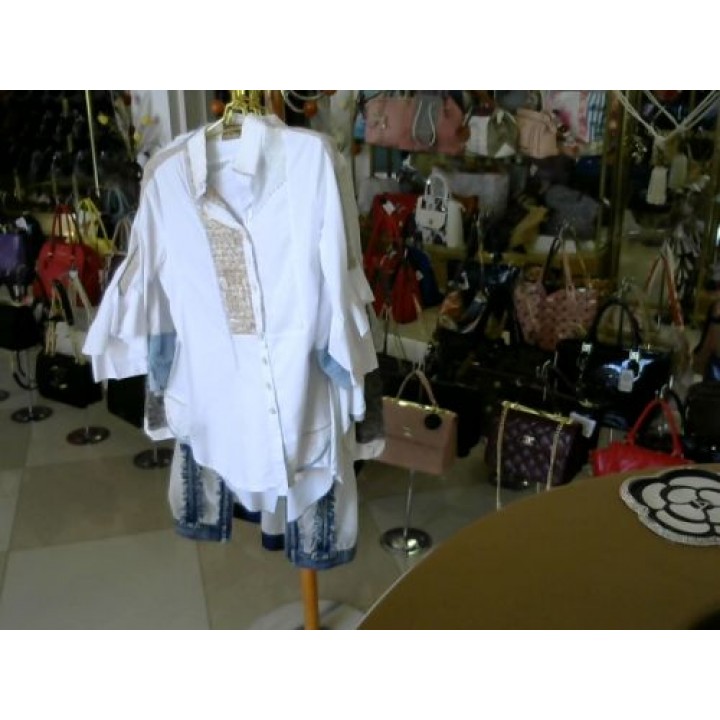 Блуза белого цв хлопок3/4 рукав Elisa Cavaletti (ДЗ181011803) [Белый]