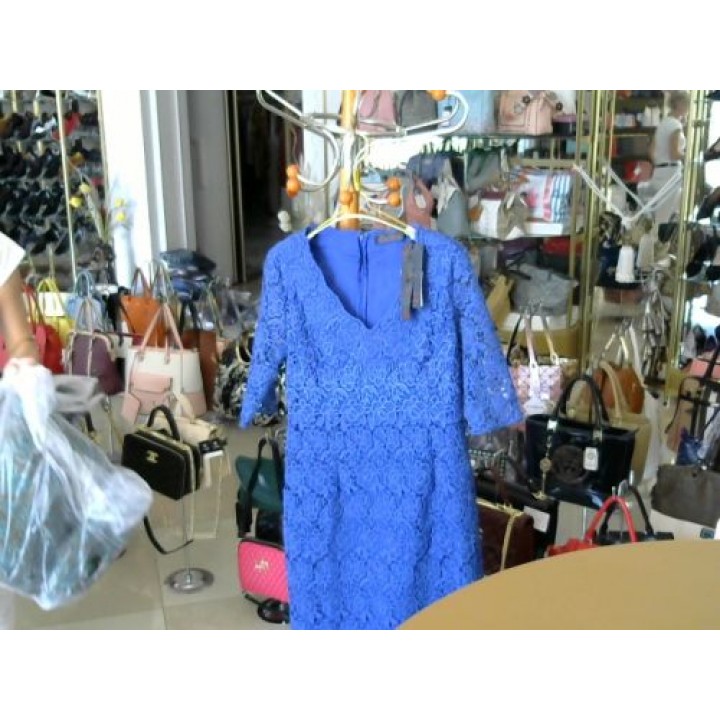 Платье синее кружево 3/4 рукав ELENE VIARE (03124D) [синий]