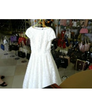 Платье фатин бел апликация короткий рукав  ISABEL GARSIA BB1784 [Белый]