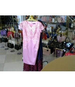 Платье розового цвета кружево HAYAKLEEN 560 [Бел/розов]