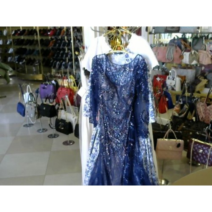 Платье синего цвета фатин расшит камнями AELLIS 1403