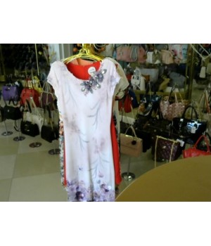Платье  [розовый] цв рукав украшеный вышивкой по горловине Philippe Carat (A313)