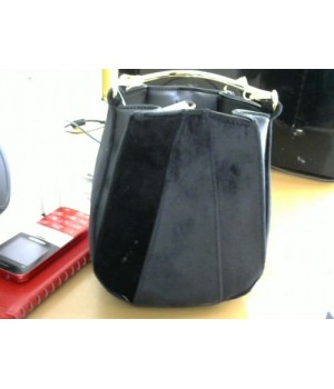 [Черный] сумка 8101 маленькая сумкакапелька комбинация кожи и  замши